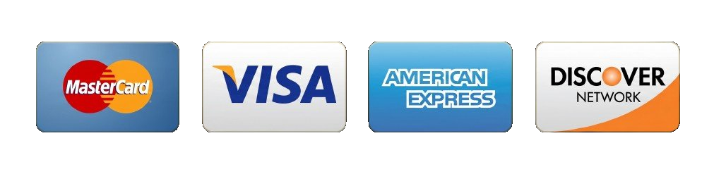 Visa, MasterCard, American Express, Discover